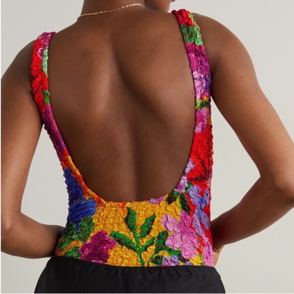 Mara Hoffman Multicolor Floral Textured Bodysuit - Picture 5 of 10